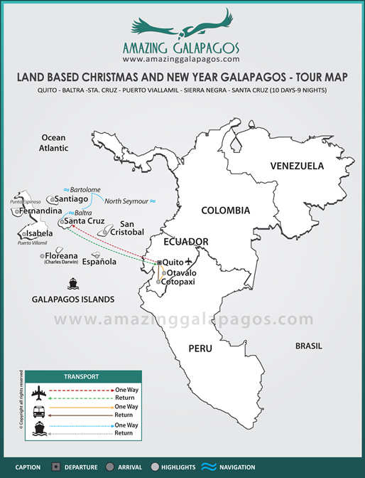 Tourmap Land based Christmas and New Year Galapagos 2024