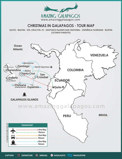 Tourmap Christmas in Galapagos 2025 - 8 day cruise on the Millenium Yacht