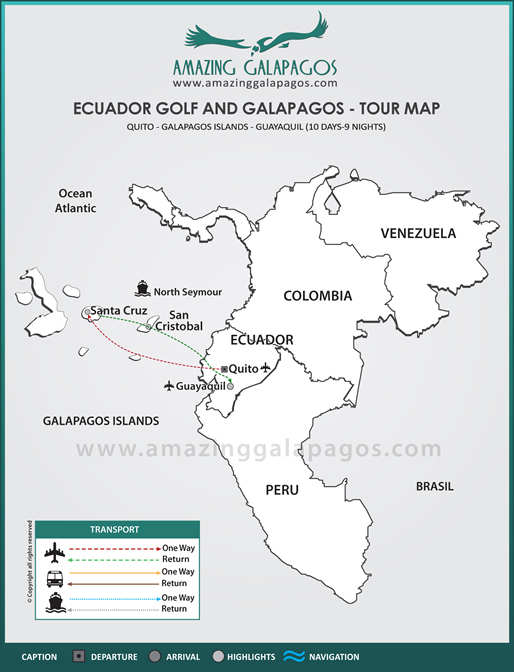 Tourmap Ecuador Golf and Galapagos