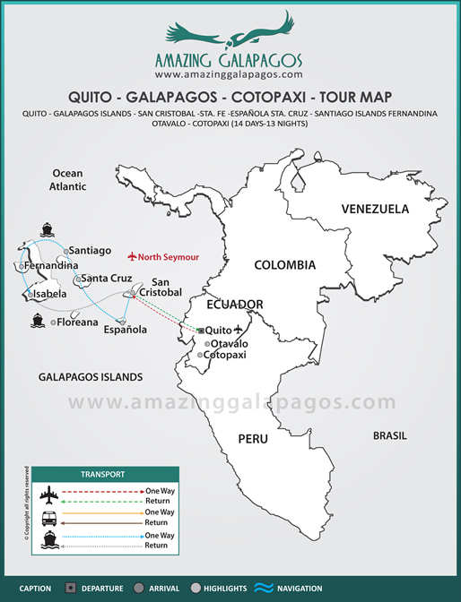 Tourmap Quito - The Galapagos Islands - Cotopaxi
