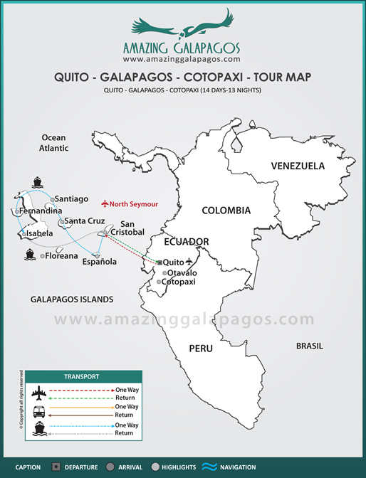 Tourmap Quito - The Galapagos Islands - Cotopaxi