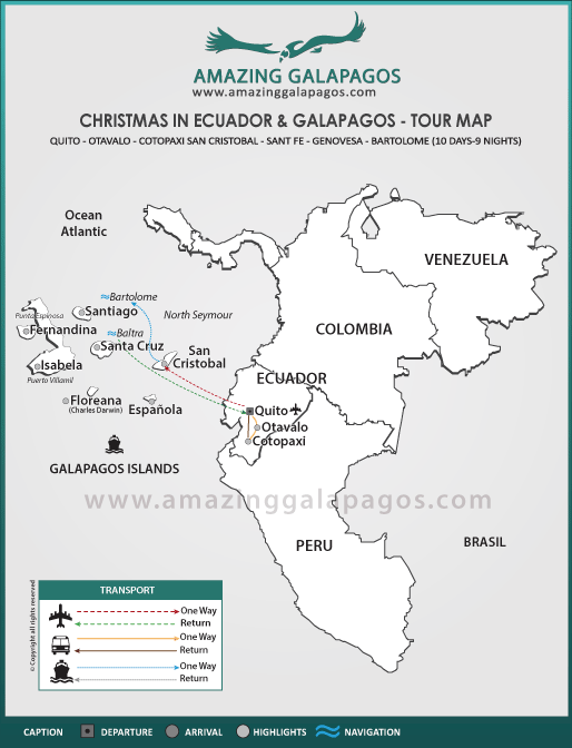 Tourmap Christmas in Ecuador & Galapagos 2024 - 5 day cruise on the Beluga Yacht