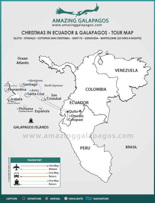 Tourmap Christmas in Ecuador & Galapagos 2025 - 5 day cruise on the Beluga Yacht