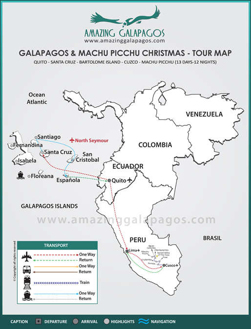 Tourmap First Class 8 day Galapagos cruise & Machu Picchu Christmas Tour